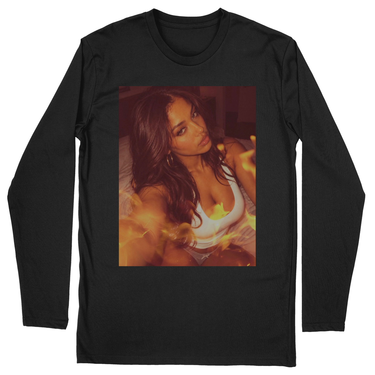 Long Sleeve Unisex T-shirt - Black - front***Black|||Long Sleeve Unisex T-shirt