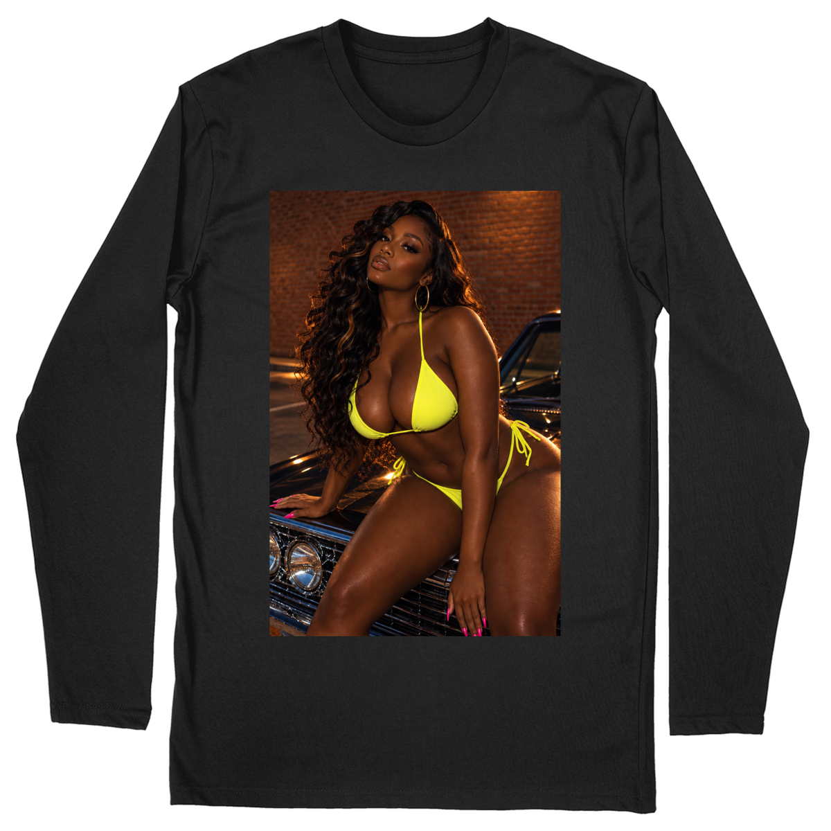 Long Sleeve Unisex T-shirt - Black - front