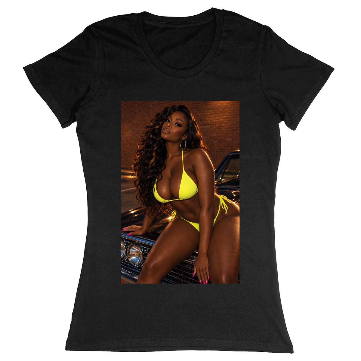 Premium Ladies Fitted Soft T-Shirt - Black - front***Black|||Premium Ladies Fitted Soft T-Shirt