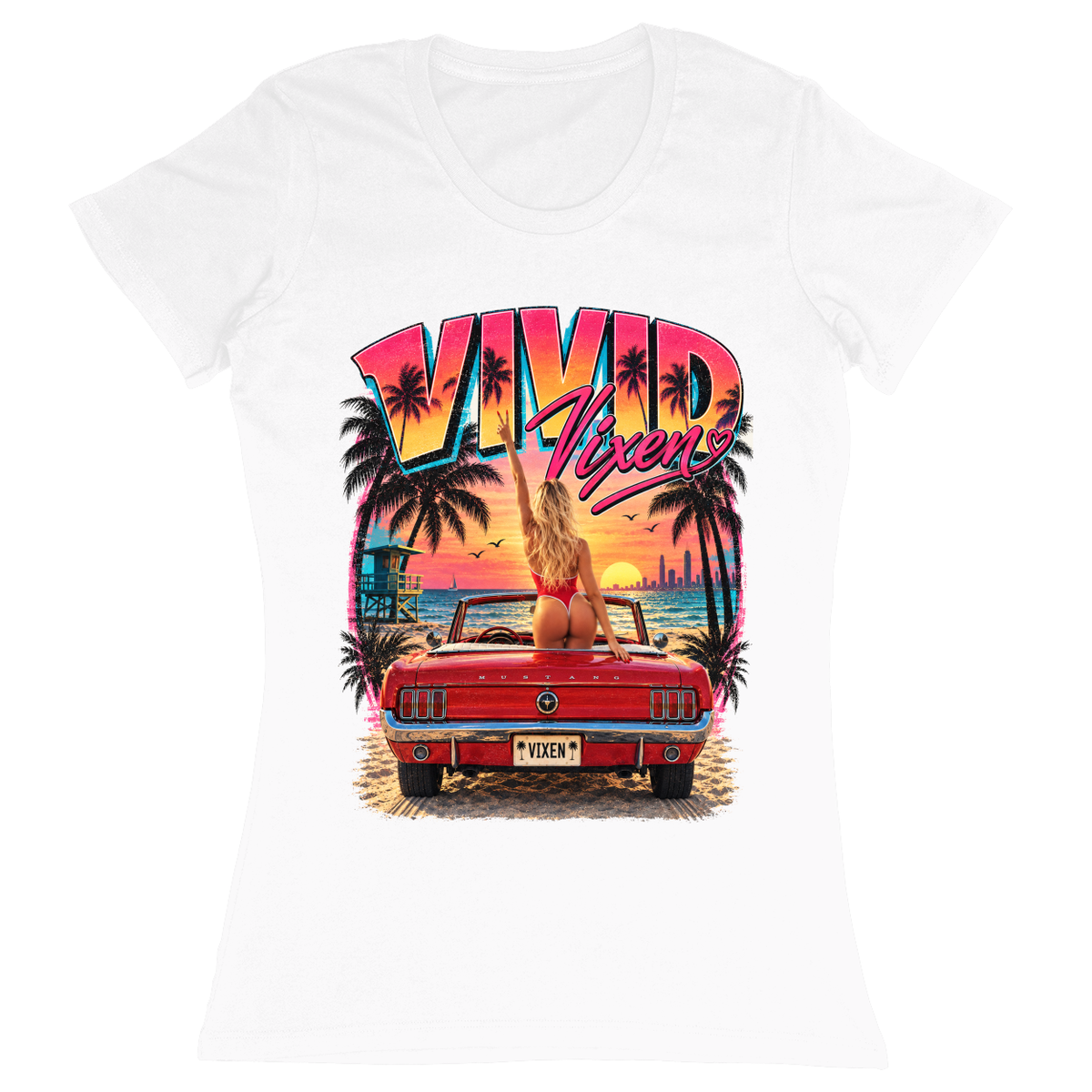 Premium Ladies Fitted Soft T-Shirt - White - front